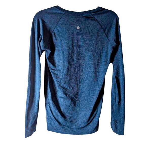 LULULEMON ATHLETICA Swiftly Tech Long Sleeve in Heathered Blue Size 8 - Picture 4 of 4